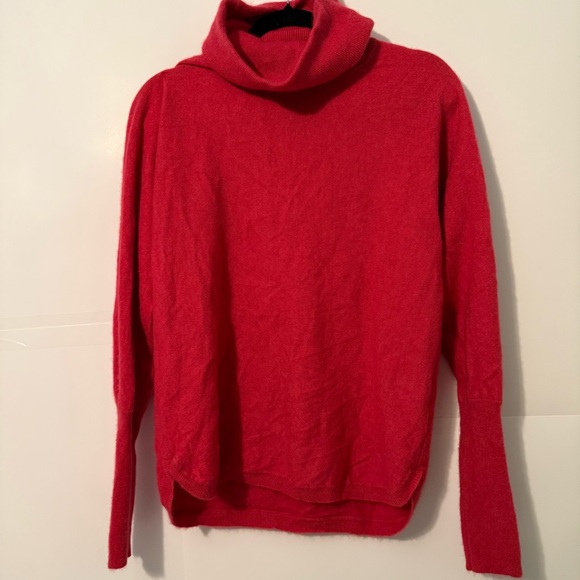 Max Studio Vibrant Red Cowl Neck Sweater 100% 2-Ply Cashnere - Picture 4 of 7